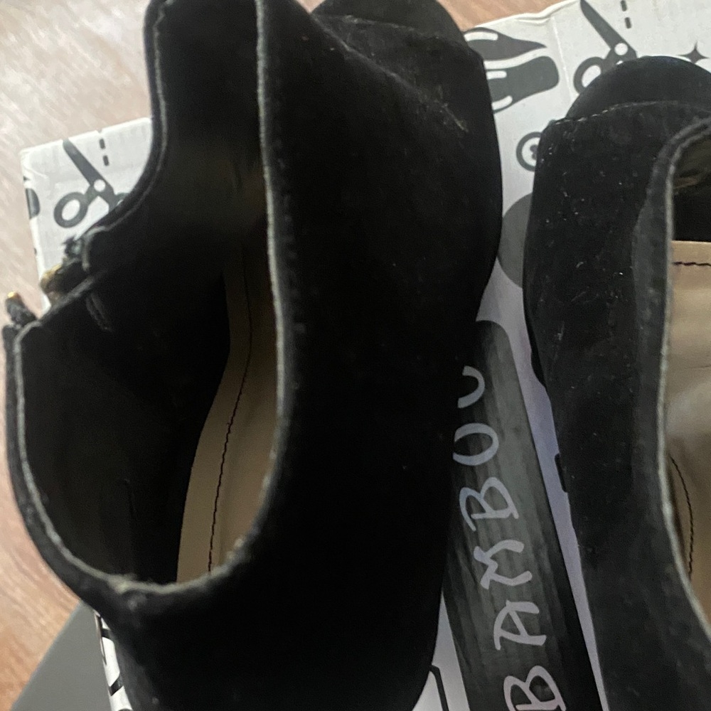 BAMBOO Black Peep Toe Ankle Booties - Picture 8 of 8